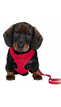Trixie Puppy Soft Harness Шлейка з повідцем Червона