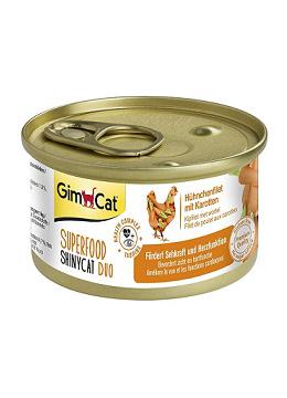 GimCat Superfood ShinyCat Duo консерви курка з морквою