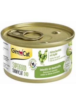 GimCat Superfood ShinyCat Duo консерви курка з яблуками