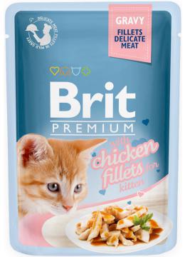 Brit Premium Pouch шматочки з курячого філе в соусі для кошенят