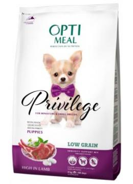 Optimeal Privilege Low Grain Small Breeds puppies корм з ягням