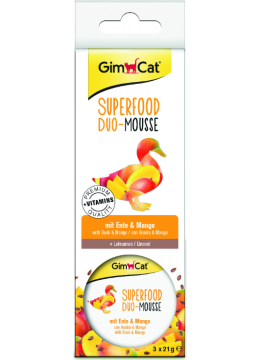 GimCat Superfood Duo Паштет-мус з качкою, манго і насінням льону
