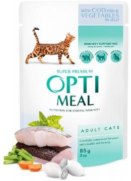 Optimeal Adult Cat з тріскою і овочами в желе