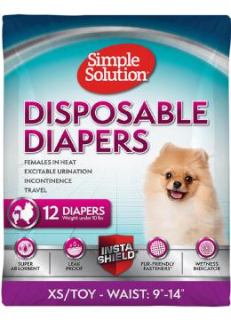 Simple Solution Disposable Diapers підгузники для маленьких порід собак, 12 штук