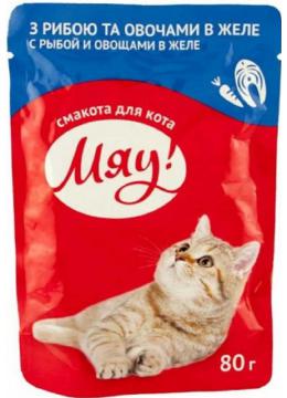 Мяу! Риба і овочі в желе пауч