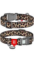 Collar Waudog Nylon з qr паспортом нашийник колір леопард