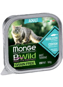 Monge BWild Grain Free Cat Adult c тріскою і овочами паштет