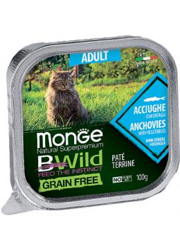 Monge BWild Grain Free Cat Adult c анчоусами і овочами паштет