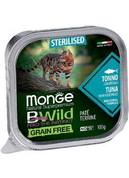 Monge BWild Grain Free Cat Adult Sterilised c тунцем і овочами паштет