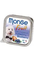 Monge Dog Fruit c індичкою і чорницею шматочки в паштеті