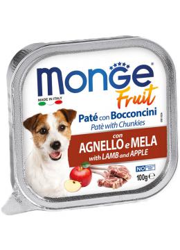 Monge Dog Fruit c ягням і яблуком шматочки в паштеті
