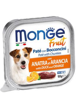Monge Dog Fruit c качкою і апельсином шматочки в паштеті