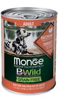 Monge BWild Grain Free Adult All Breeds з індичкою, гарбузом і кабачками шматочки в соусі