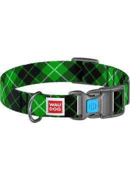Collar WauDog Nylon Шотландка Зелена нейлоновий нашийник