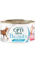 Optimeal Beauty Podium Adult Cat з смугастим тунцем і кільцями кальмара в соусі