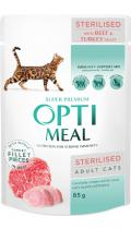 Optimeal Adult Cat Sterilised з яловичиною та індичим філе в желе