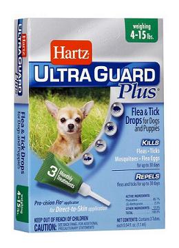 Hartz UltraGuard Flea&Tick Plus 4in1 краплі для собак 2,5-6 кг