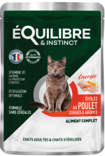 Equilibre & Instinct Шматочки в соусі для дорослих і стерилізованих котів із куркою, гарбузом і цитрусовими