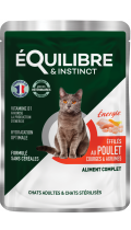 Equilibre & Instinct Шматочки в соусі для дорослих і стерилізованих котів із куркою, гарбузом і цитрусовими