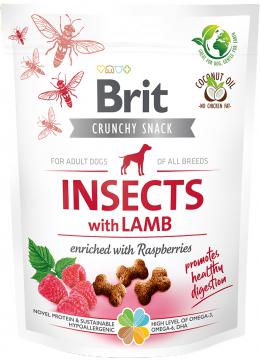 Brit Care Dog Crunchy Cracker Insects Ягня з малиною