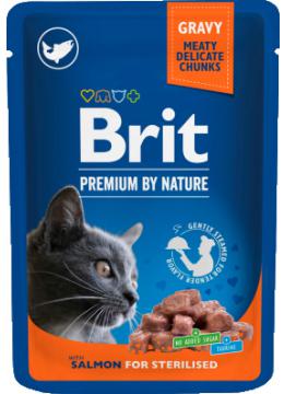 Brit Premium Cat Pouch Шматочки Лосося в соусі для стерилізованих котів