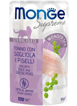 Monge Supreme Sterilised Тунець із камбалою з горошком