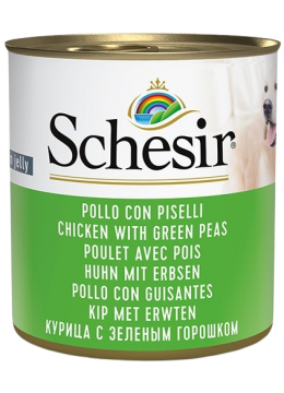 Schesir Dog Курка з зеленим горошком в желе