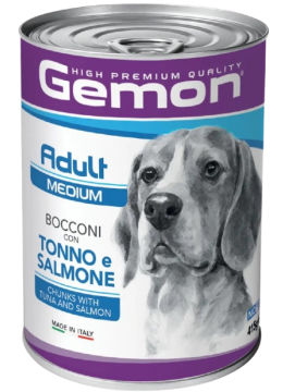 Gemon Medium Adult кусочки с тунцом и лососем