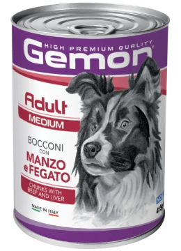Gemon Medium Adult шматочки з яловичиною та печінкою