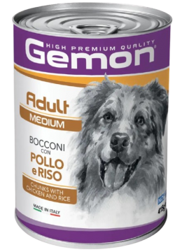 Gemon Medium Adult шматочки з куркою та рисом