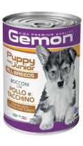 Gemon Medium Puppy and Junior шматочки з куркою та індичкою