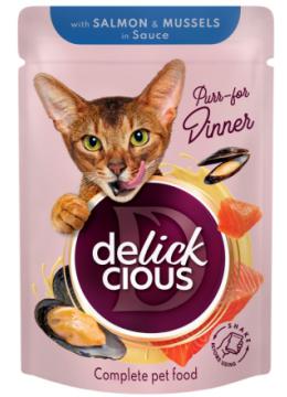 Delickcious Шматочки з лососем і мідіями в соусі
