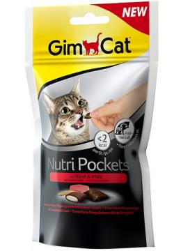 GimCat Nutri Pockets ласощі вовняне з яловичиною