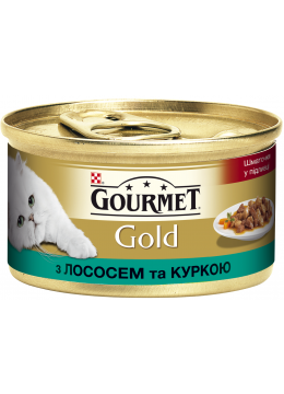 Gourmet Gold шматочки в підливі з лососем і курчам