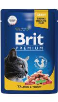 Brit Premium Pouch Лосось і форель для дорослих кішок