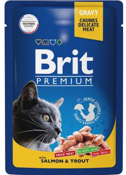 Brit Premium Pouch Лосось і форель для дорослих кішок