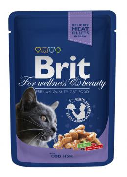 Brit Premium Pouch тріска для дорослих кішок