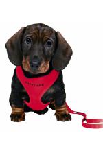 Trixie Puppy Soft Harness Шлейка с поводком Красная