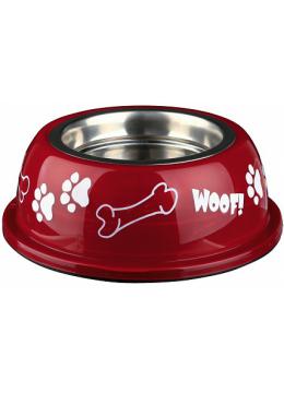 Trixie Woof миска стальная с пластиковым покрытием