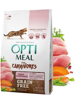Optimeal Grain-Free Adult Cat беззерновой корм с индейкой и овощами