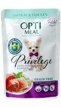 Optimeal Privilege Puppy с телятиной и курицей в соусе