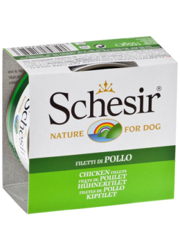 Schesir Филе курицы с рисом для собак, банка