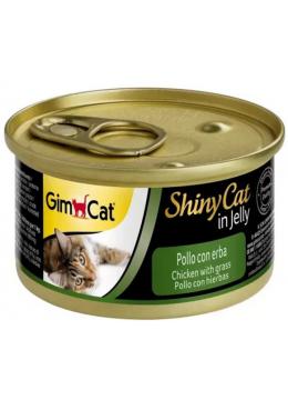 GimCat ShinyCat Консервы цыпленок с кошачьей мятой