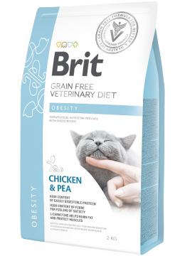 Brit Veterinary Diet Obesity для кошек с курицей и горохом