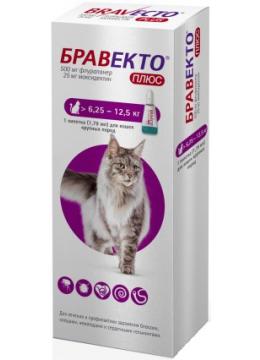 Bravecto Plus Противопаразитарные капли для кошек от 6,25 до 12,5 кг