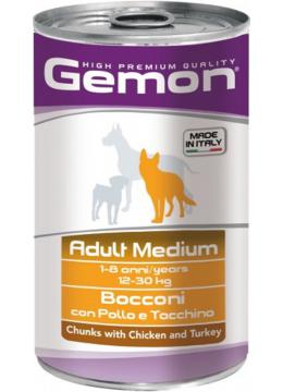 Gemon Medium Adult кусочки с курицей и индейкой