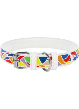 Collar WauDog Design Витраж кожаный ошейник белый