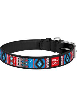 Collar WauDog Design Этно кожаный ошейник черный