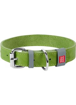 Collar WauDog Classic Кожаный ошейник салатовый