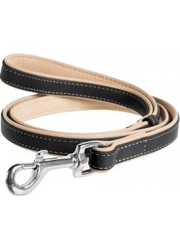 Collar WauDog Soft Кожаный поводок черный